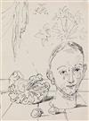EUGENE BERMAN Two pen and ink drawings.